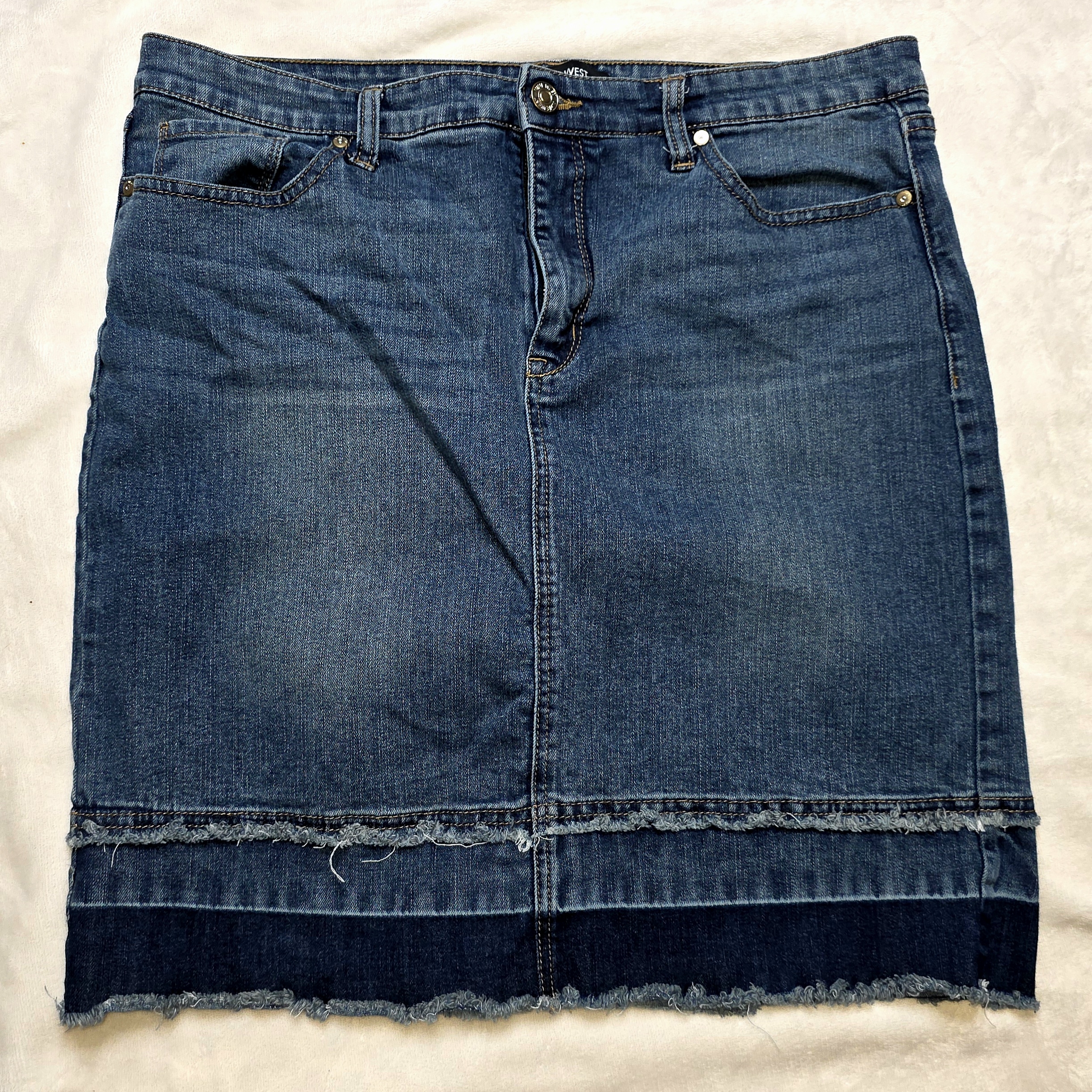 Nine West Dark Blue Denim Pencil Skirt